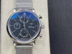 passionately interprets the IWC Portofino Chronograph . The watch measures 42mmx