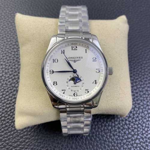 Longines Master Moon Phase Case Made Of 316L Stainless Steel, Flawless And Metic