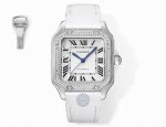 Thb 35.1 Size Cartier New Santos Couple's Watch! Authentic Molded, Beautifully R