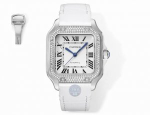 Thb 35.1 Size Cartier New Santos Couple's Watch! Authentic Molded, Beautifully R