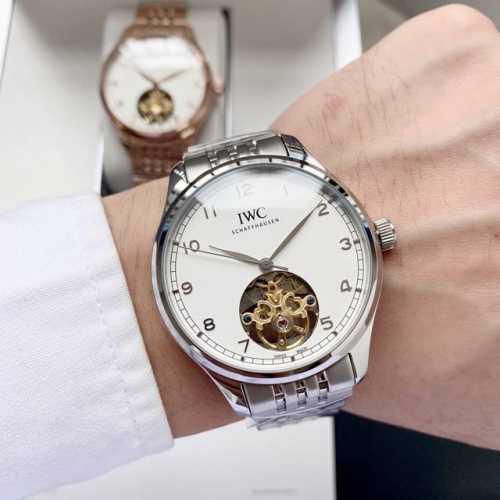 White Gold Sleek Design Gentlemanly Elegance Iwc Men's Watch Automatic Mechanica