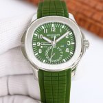 The Patek Philippe Aquanaut 5164A-001 watch features a modern, international du