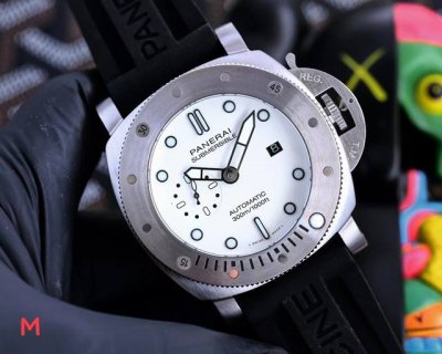 White Rose Shell 700 Panerai Curved Coated Glass 44mm*16mm First Layer Cowhide