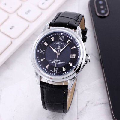 Gold + 5 European Omega Omega Elegant Men's Watch, Automatic Mechanical Movement
