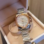 White Case, Gold, 3 Diamonds, 30Mm. Longines Conquest Dynamic Series Women's Wat