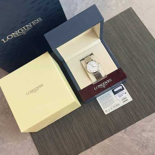 With Warranty Card, White Roman Numeral Dial! Ultra-Thin Longines Elegance Serie
