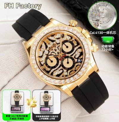 White Diamond and Gold Diamond Fh Factory Rolex Daytona Series Value-for-Moment