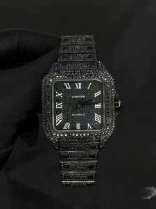 Cartier, Santos Black Knight, available in both genuine diamond and regular dia