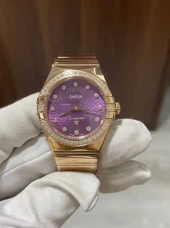 Latest model Omega Women's Constellation 28mm Quartz watch with a full rose gold - Click Image to Close