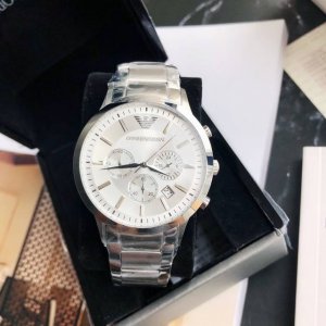 Armani Classic Casual Business Model Ar2458 316 Steel Strap White Dial Three-Eye
