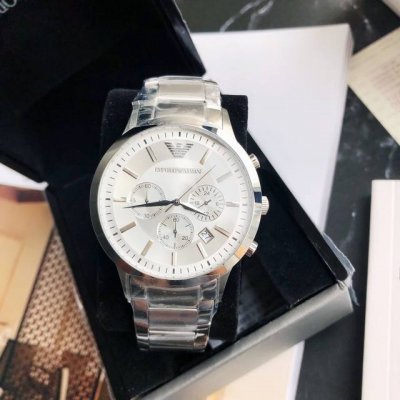 Armani Classic Casual Business Model Ar2458 316 Steel Strap White Dial Three-Eye