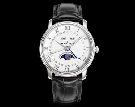 Gr Factory New Blancpain Classic Series 6654 Full Calendar Moon Phase Watch 1 St - Click Image to Close