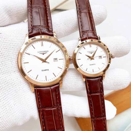Longines Platinum Couple Watches - Original Imported Quartz Movement, 316L Stain