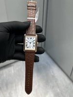 Cartier Tank series men's watch 31mmx40.85mm genuine crocodile leather strap mec