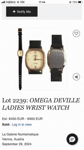 A Very Beautiful Second-Hand Watch, Amway 18K Gold-Plated Omega Second-Hand Watc