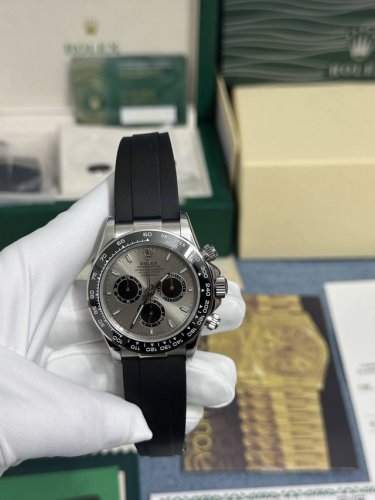 Exclusive Real Photos Rolex Daytona Gray New Face 4130 Movement, Replica Version