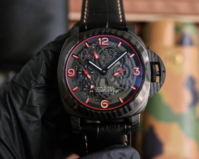 Panerai curved coated glass 44mm*16mm camouflage rubber strap with original pin