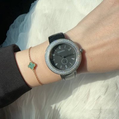 Three-Ring Diamond Chanel, Sapphire Scratch-Resistant Crystal, Swiss-Imported Qu