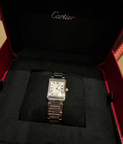 Cartier Tank Must! Limited-Time Gift Of Imported Alligator-Textured Calfskin Str