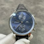 Iwc Portugal Blue, Crocodile Leather! Shipping Real Shot