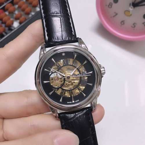 White: , Gold: , Cartier - Cartier men's watch, skeletonized hollow core is uni