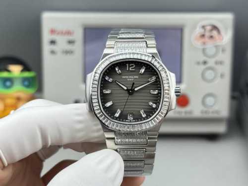 New Arrival Gr Patek Philippe 7014 Ladies' Nautilus White Gold T-shaped Diamond