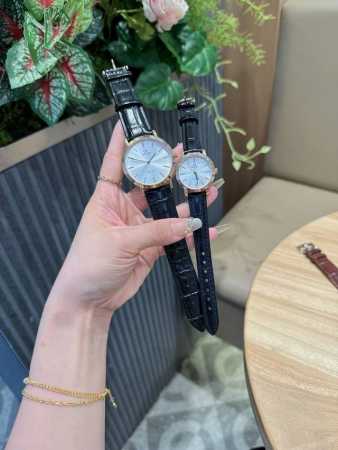 Platinum Omega Couple Watches, Original Imported Quartz Movement, Mineral Glass - Click Image to Close