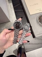 Platinum Longines Couple Watches, Original Imported Quartz Movement, Mineral Gla