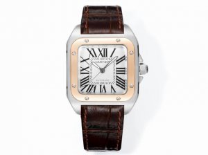 White-Gold Black Full Diamond Case +150. Hy Cartier Santos Women's 100Th Anniver