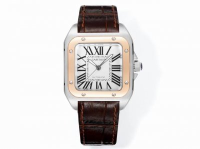 White-Gold Black Full Diamond Case +150. Hy Cartier Santos Women's 100Th Anniver