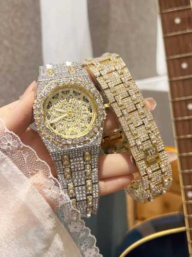 New Gold Case Full Diamond Audemars Piguet Ap Boutique Men's Watch, Exquisite Cr