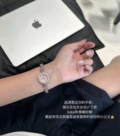 Fila genuine watch, quartz movement, pink dial, women's watch with diamond stra - Click Image to Close