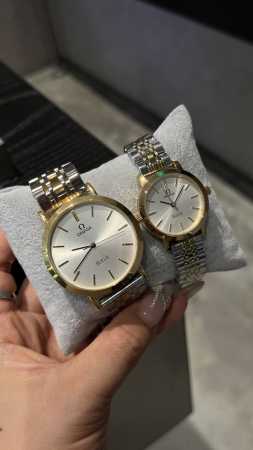 Gold case + 20 steel strap + 20 Omega - Omega's latest exquisite couple's quartz - Click Image to Close