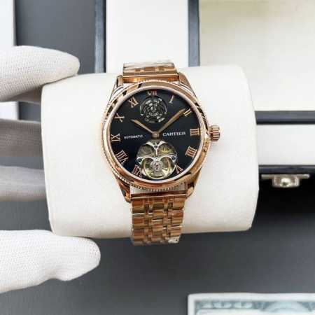 Leather Steel 770 Cartier-Cartier Boutique Men's Watch Noble And Gentlemanly Sty - Click Image to Close