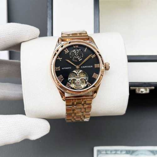 Leather Steel 770 Cartier-Cartier Boutique Men's Watch Noble And Gentlemanly Sty