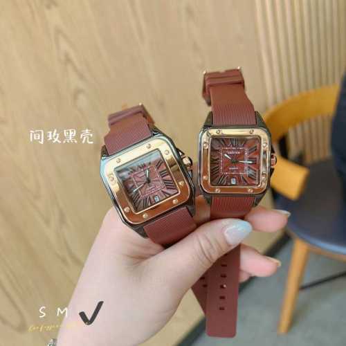 Cartier Santos couple's tape watch strap~Santos imported quartz movement coated