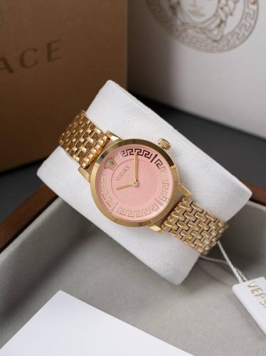 White Gold New Versace Greca Fortuna Series, 35mm diameter, dazzling gold tone,