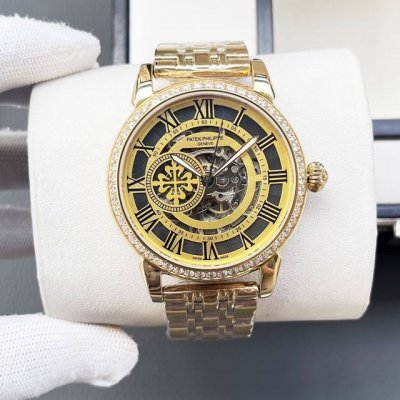 Patek Philippe Leather and Steel Men's Watch - Noble, Elegant, and Gentlemanly