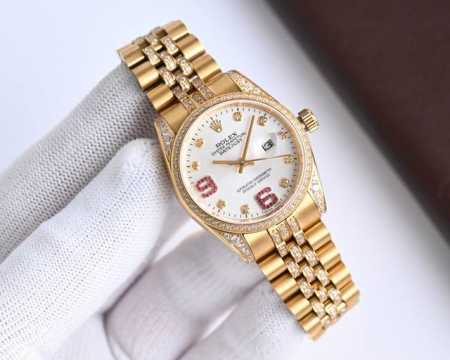 White - Gold 2025 Rolex Datejust Series Women's Watch Elegantly Launched - Click Image to Close