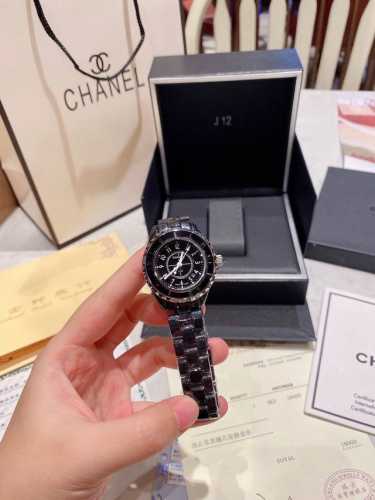 High-quality ceramic Chanel J12 quartz women's watch ceramic material stone surf