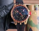 Roger .Rose Red Automatic Winding Movement, Case: 46Mm, Sapphire Crystal Carbon