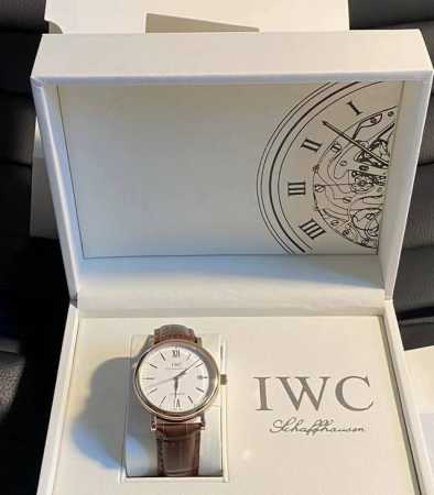 Iwc Portofino automatic mechanical movement, 18K red gold case, men's Swiss watc - Click Image to Close