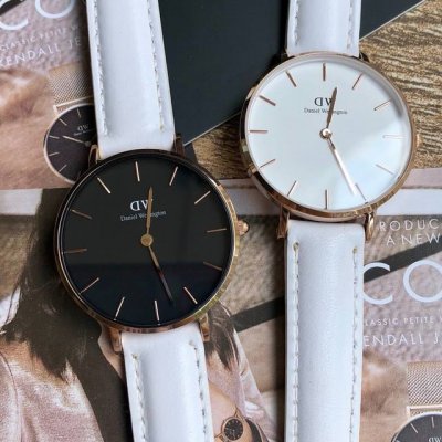 Guaranteed And Verifiable Daniel Wellington, New White Strap With Black Dial Ava