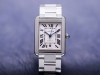 Cartier Tank Series Mechanical Men's Watch: Steel Case With Leather Strap: Wsta0