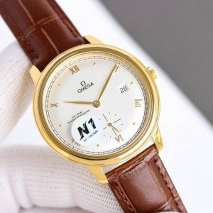White leather, rose leather, steel strap 100 N1 Factory Omega transparent case b