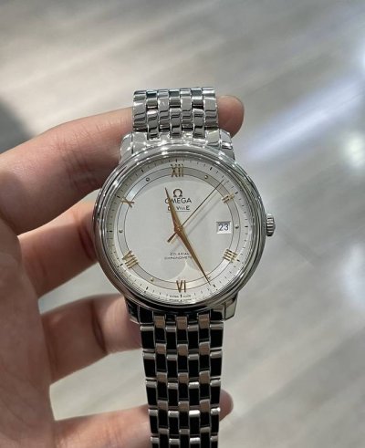 Omega De Ville series 424.10.40.20.02 2 stainless steel folding clasp 39.5mm aut