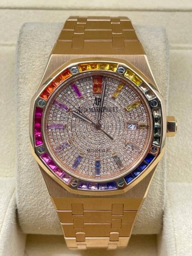 Diamond bezel, AMG unlocks! The rainbow bezel Audemars Piguet Royal Oak "hidden