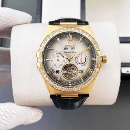 Omega - Hot New Arrival with White and Gold Diamonds, Featuring an Automatic Me - Click Image to Close