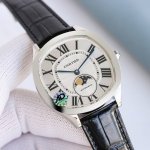 Cartier Drive De Cartier watch. Its elegant and solemn cushion-shaped design, co