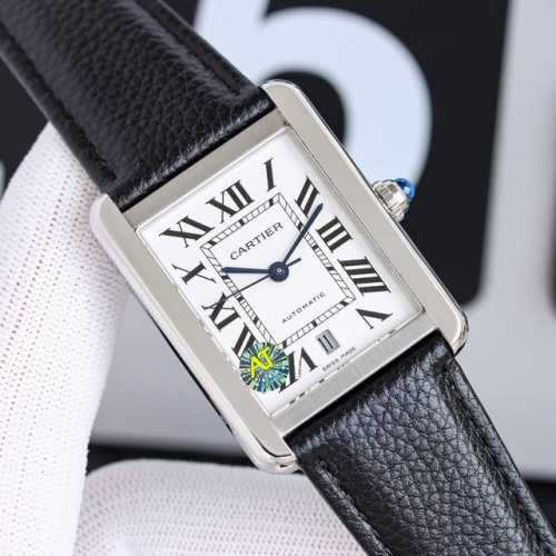 Light Diamond 1110Tw Factory Cartier Tank Series Mechanical Men's Steel Case St
